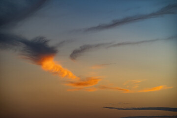 Fototapeta premium Beautiful sunset sky. Natural background