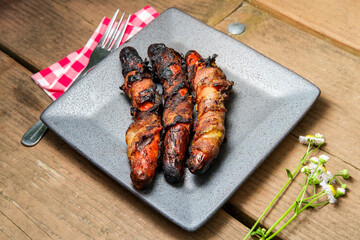 Bacon Wrapped Cheese Dogs