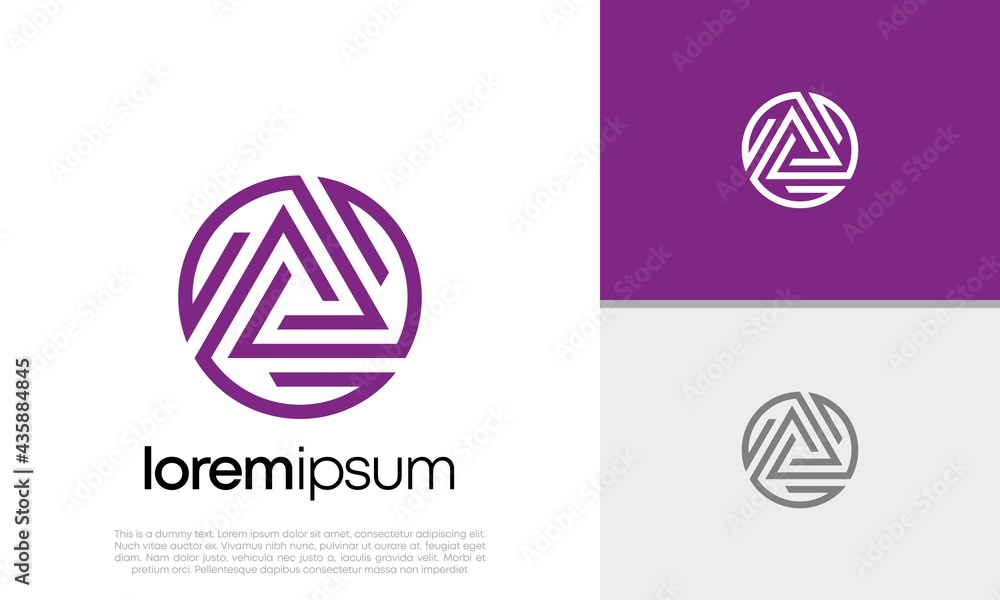 Wall mural innovative high tech logo template. template label for blockchain technology. initial a. technology 