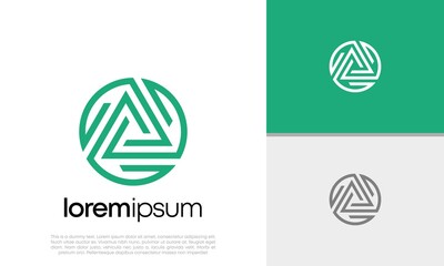 Innovative high tech logo template. Template label for blockchain technology. Initial A. Technology Logo.	
