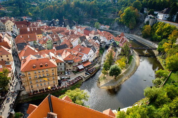 Fototapeta na wymiar Panorama of Cesky Krumlov, Czech Republic