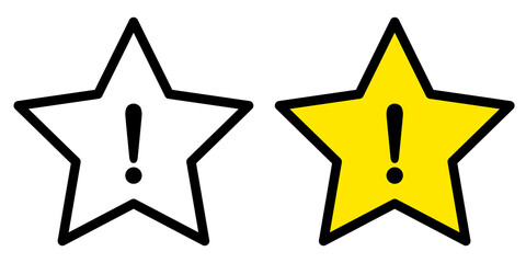 Exclamation mark icon in five pointed star