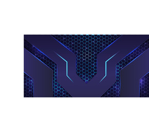 Black and Blue abstract esports gaming background wallpaper with hexagone pattern