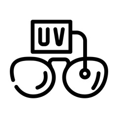 ultra violet uv glasses line icon vector. ultra violet uv glasses sign. isolated contour symbol black illustration