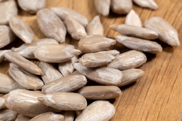 Portion of Sunflower Seeds close-up shot selective focus