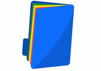 blue folder isolated on white
