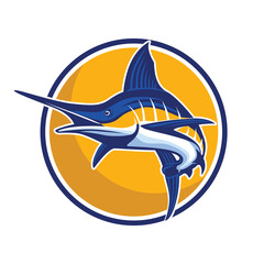 Marlin Fishing Mascot Logo