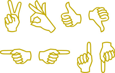 Hand signs Vector, Hand Gestures, Hand Signs Set Illustration