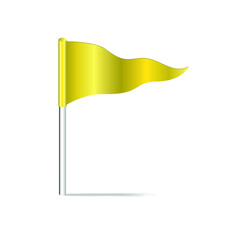 Yellow flag isolated on a white background