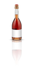 bottle of red wine mockup packaging isolated on​ white​ background​ with​ clipping​ path