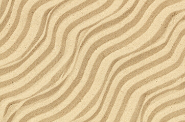 wavy pattern on the sand in summer