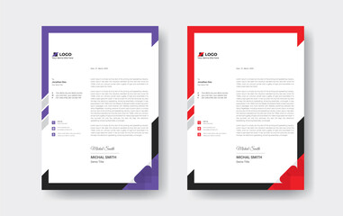 Modern Professional corporate business style letterhead. Abstract Creative Letterhead Design 