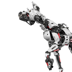 cyber dog is ready in white background
