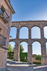 Fototapeta na wymiar Bimilenario acueducto romano de Segovia, España