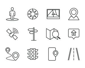 navigation set icon symbol template for graphic and web design collection logo vector illustration