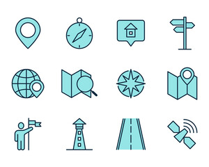 navigation set icon symbol template for graphic and web design collection logo vector illustration