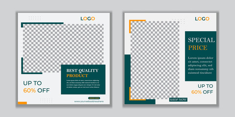 Set Editable Post Template Social Media Banners for Digital Marketing. Promotion Brand Fashion. mobile apps, banners design, web or internet ads. Trendy geometric abstract square template. Eps 10	