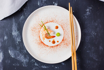 japanese shrimp with wasabi and soy sauce