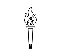 torch icon silhouette vector isolated