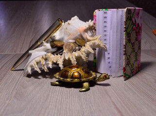  Minusinsk Krasnoyarsk Territory Russia.May 2021.Coins on the table.
