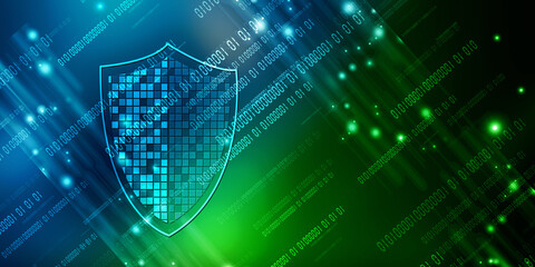 2d illustration Security concept - shield 
