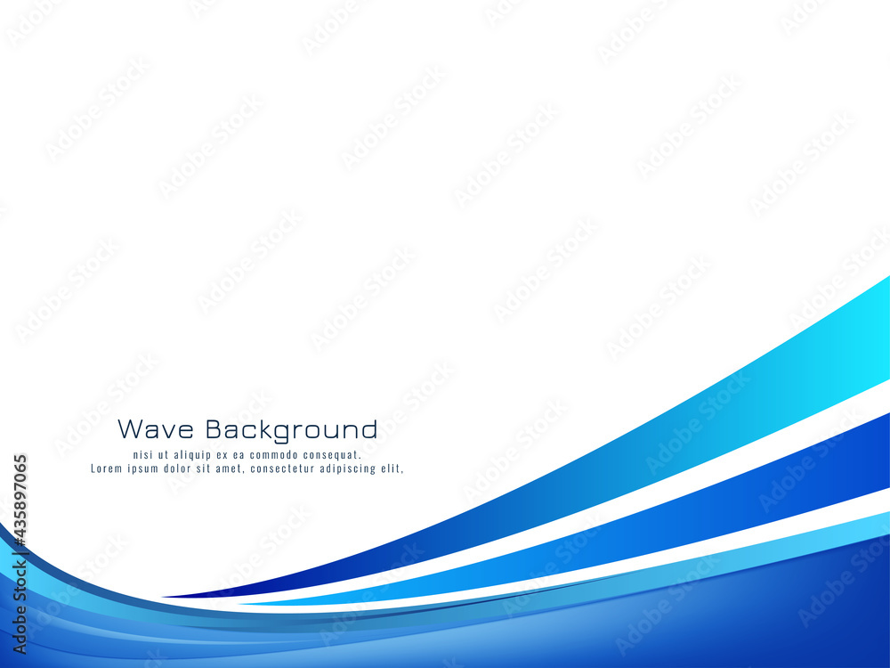 Wall mural Abstract decorative blue wave design background