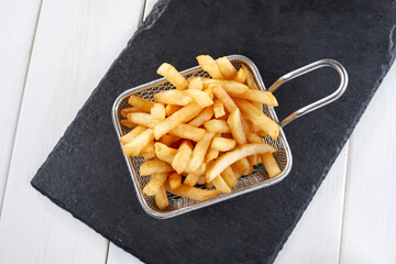 fried french fries in the basket