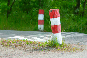 Speed bump on the rural road.