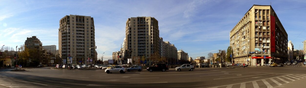 Downtown of Bucharest the captiol city of Romania. Travel and holiday concept.
