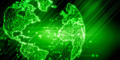 2d illustration world map abstract background