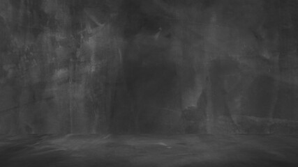 Fototapeta na wymiar Old black background. Grunge texture. Dark wallpaper. Blackboard. Chalkboard. Concrete.