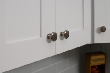 kitchen cabinet handles wood interior metal white