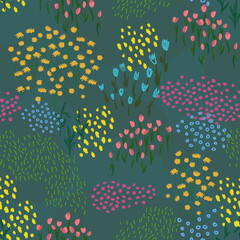 painted field of flowers