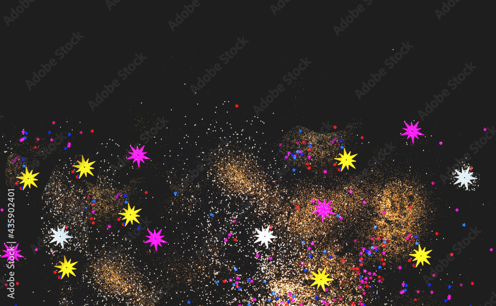 Poster abstract dark background with gold sparkles. festive background for project. blurred effect. creativ