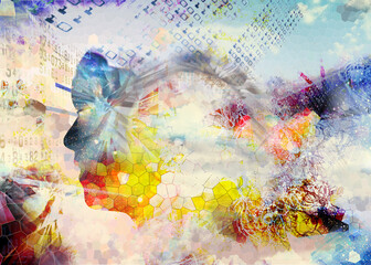 Fototapeta na wymiar abstract watercolor background with splashes