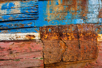 Moored fishing boat at Barry Island, Vale of Glamorgan, South Wales