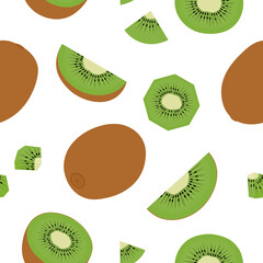 Seamless pattern kiwi fruits vector illustration	