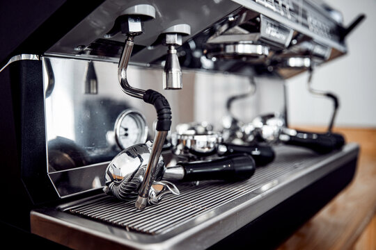 Concept repair and maintenance of automatic coffee machine service, cleaning of parts