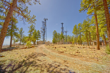 TV and Radio Towers on Mingus Mountain AZ. The towers reside on national forest land that is...
