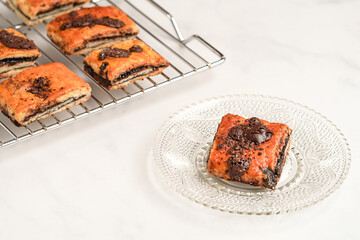 Chocolate rugelach pastries 