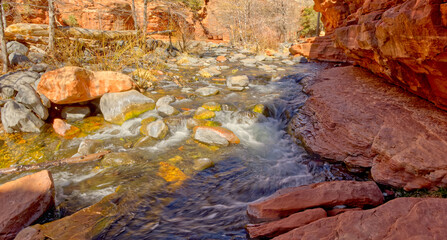 Rapids in Oak Creek inside Slide Rock Park Arizona.