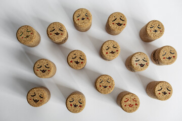 Obraz premium Cork plugs with faces painted