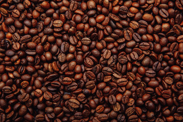 Fototapeta premium Freshly roasted coffee beans background