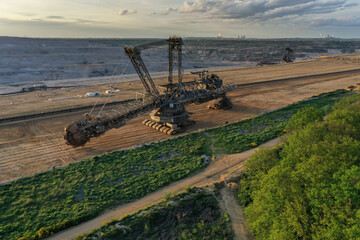 Plakat Aerial view of the Hambach open pit near Hambach Forest