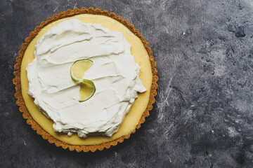 Key lime pie with whipped cream