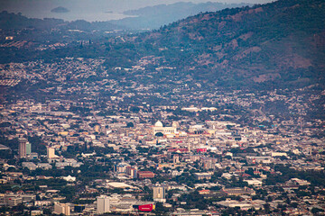 San Salvador, vista desde el boquerón  - obrazy, fototapety, plakaty
