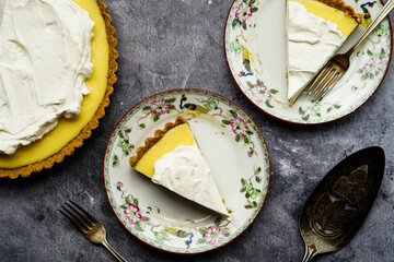 Key lime pie with whipped cream