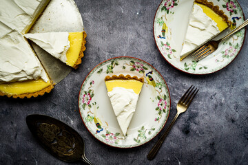 Key lime pie with whipped cream
