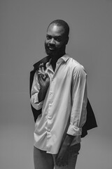 Close up portrait of a handsome young black man