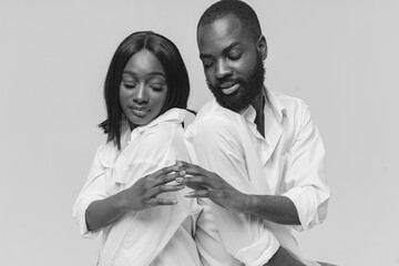 Close up portrait of a stylish african couple